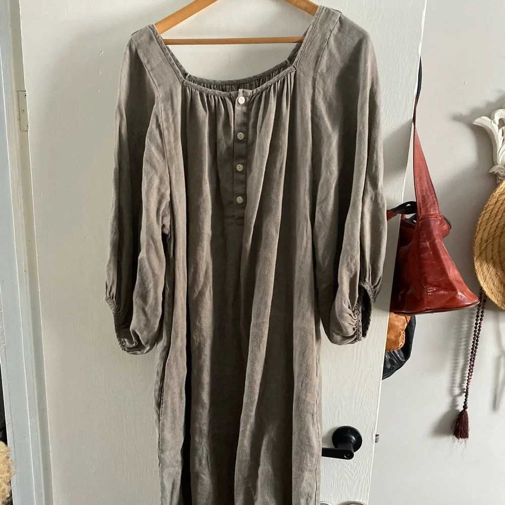 Rudy Jude Debbie maxi dress linen M like new Beach Clay - Picture 1 of 4
